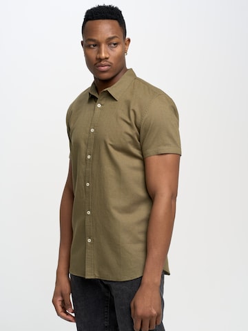 BIG STAR Regular fit Button Up Shirt 'Linanos' in Green