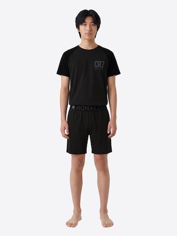 CR7 - Cristiano Ronaldo Pyjama ' Boys BASIC Short ' in Schwarz: Vorderseite