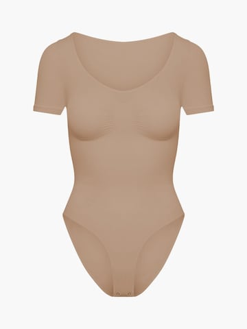 Body modellante 'T-Shirt Bodysuit Sculpting Shapewear mit Slip' di cfab (formerly creamy fabrics) in beige: frontale