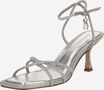 STEVE MADDEN Босоножки с ремешком 'Legit' в Серебристый: спереди