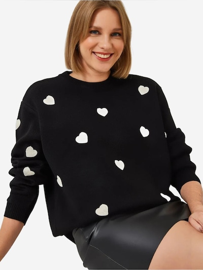 Bianco Lucci Pull-over 'Pullover' en S-M en noir, Vue avec produit