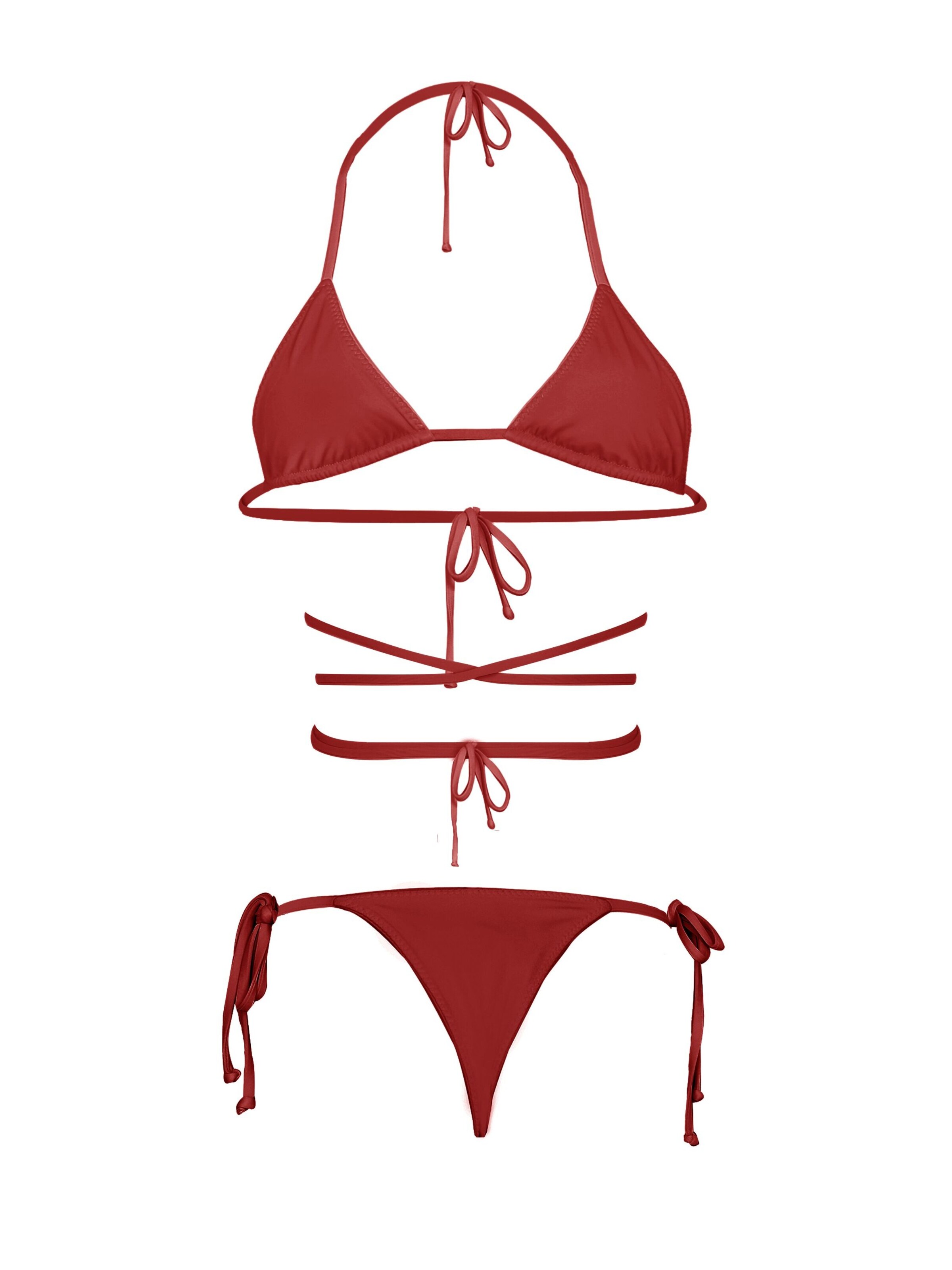 Kadoo Triangel Bikini 'ECONYL® Ruby Bloom Set 2-tlg.' in Rood