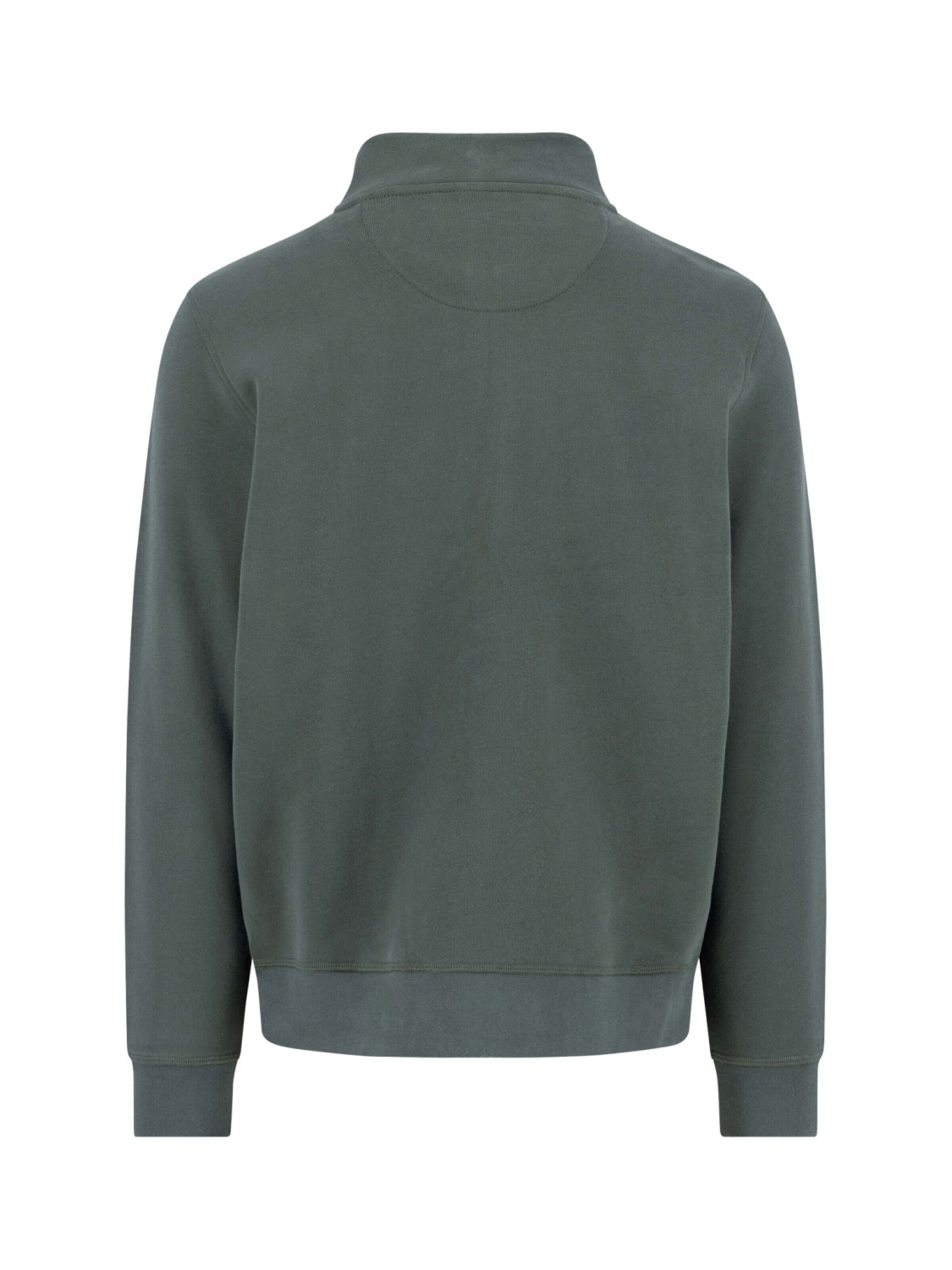 FYNCH-HATTON Pullover 'Sweat, Troyer-Zip dark ivy'‌‌‌‌‌ in Grün
