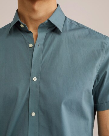 WE Fashion Slim fit Button Up Shirt in Green