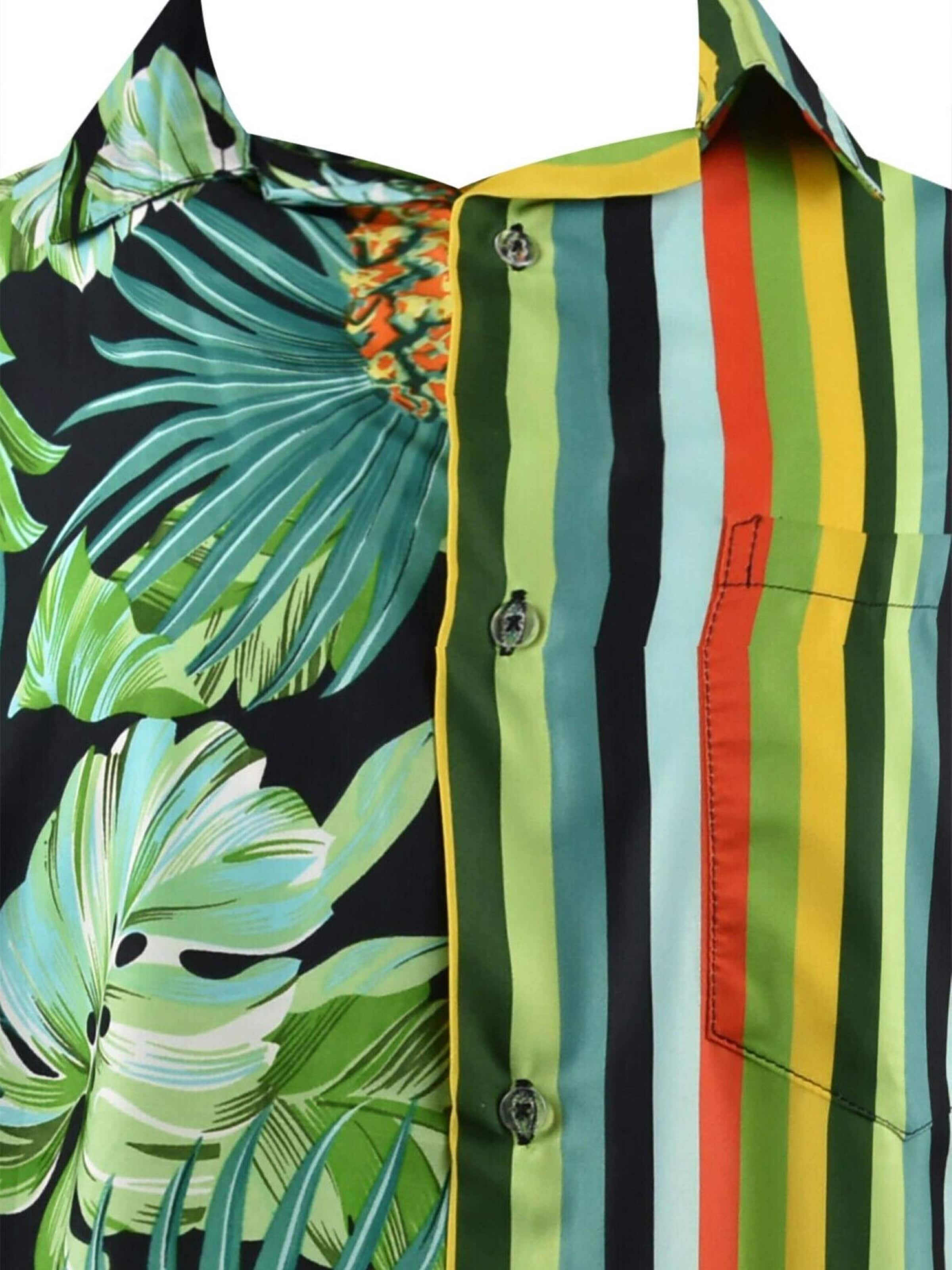 King Kameha Shirt 'Stripes' in Groen