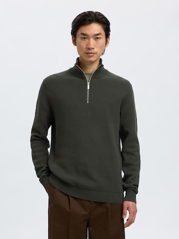 Pull-over 'SLHDANE' SELECTED en vert : devant