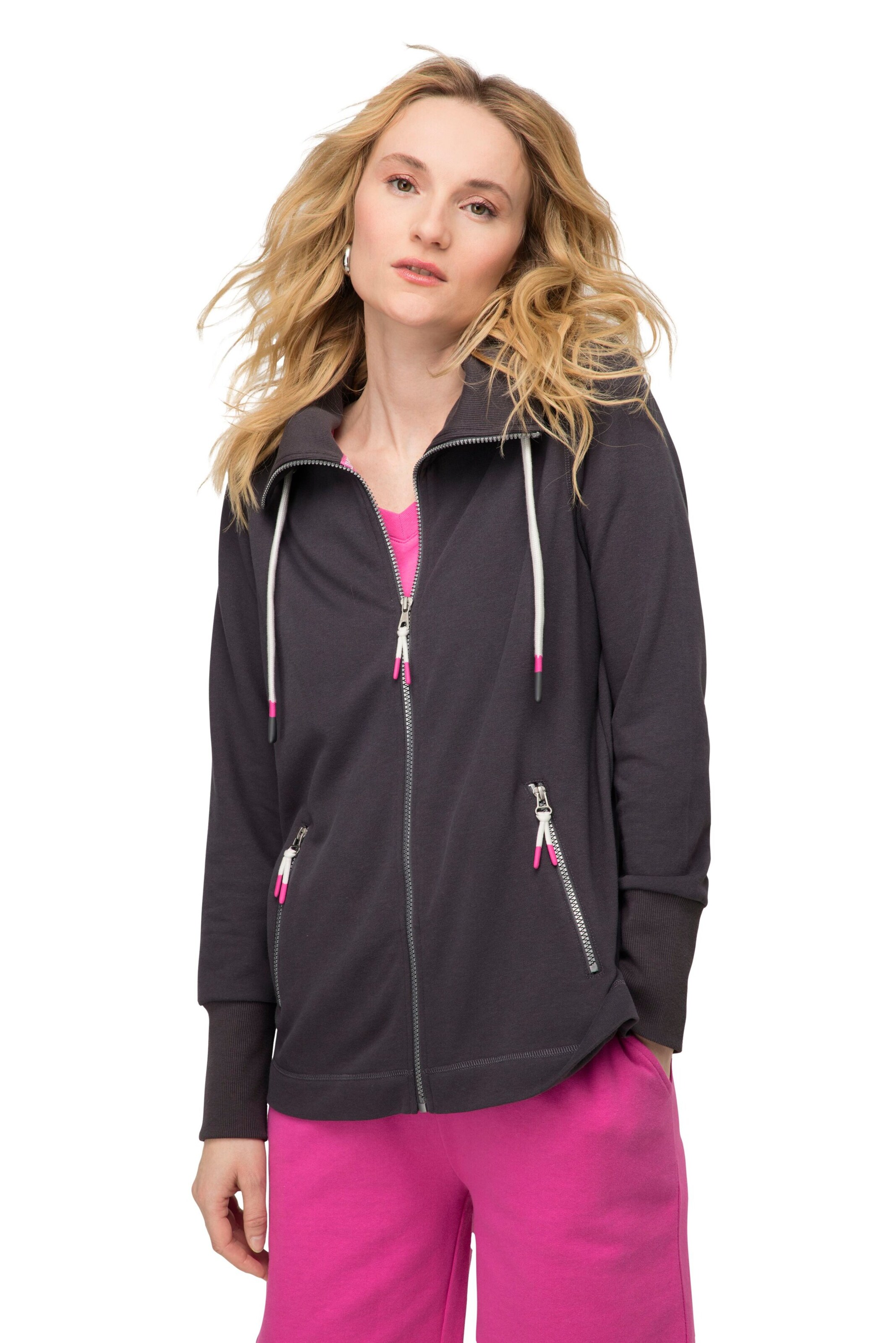 LAURASØN Sweatvest in Grijs: voorkant