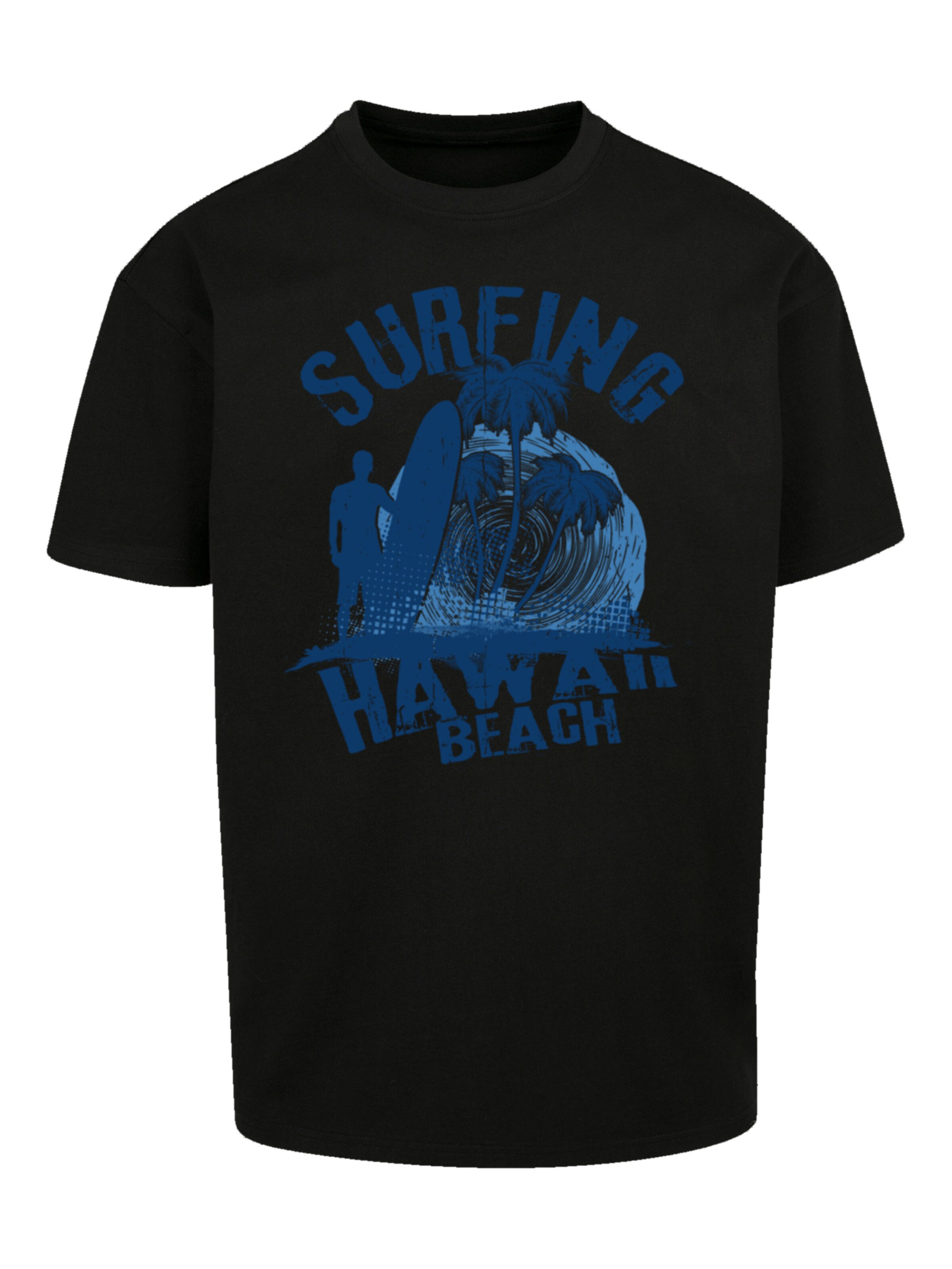 T-Shirt 'Hawaii Surf Beach Summer' F4NT4STIC en noir : devant