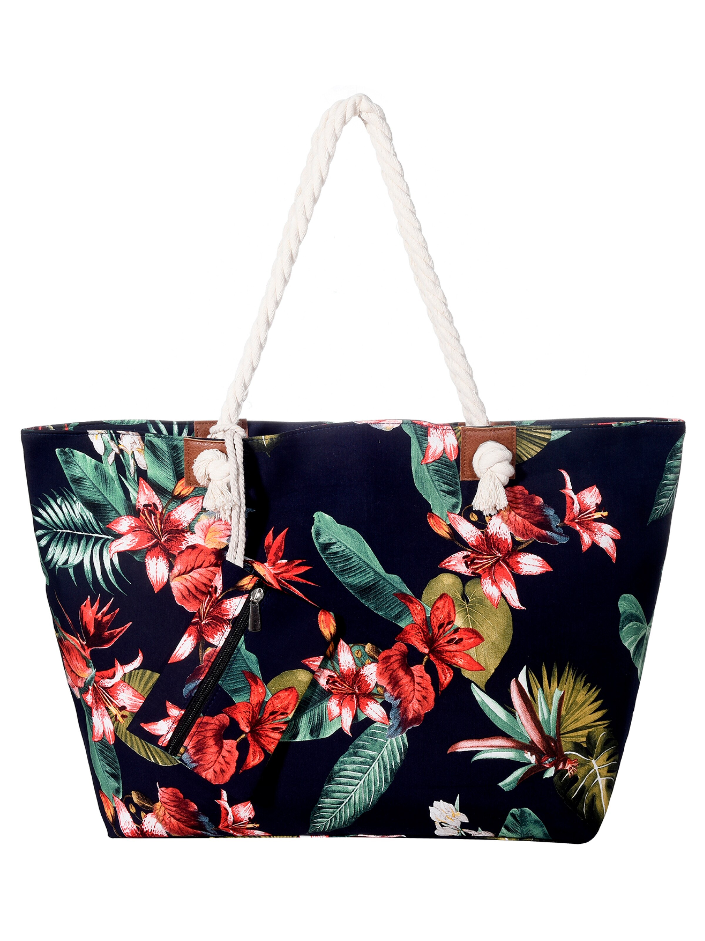 DonDon Strandtasche 'DonDon Strandtasche mit Reißverschluss Shopper Beach bag Badetasche Bunte Welt'‌‌‌‌‌‌‌‌‌ in Rot: Vorderseite