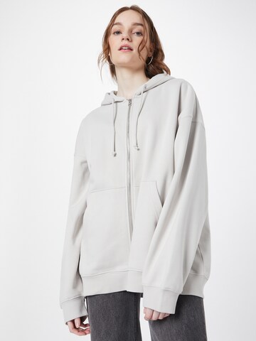 WEEKDAY Zip-Up Hoodie in Grey: front