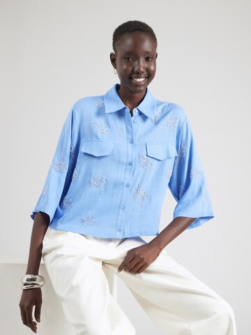 Camicia da donna 'OBJMIKA' di OBJECT in blu: frontale