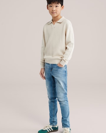 WE Fashion Слим Джинсы в Синий