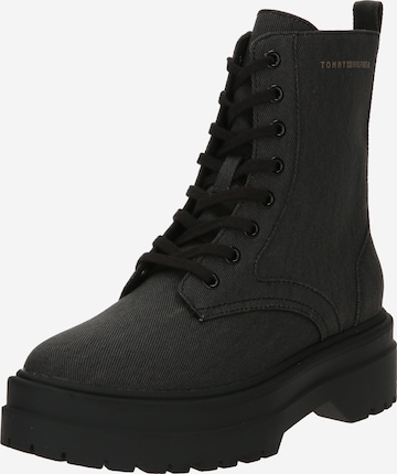 TOMMY HILFIGER Lace-up bootie in Black: front