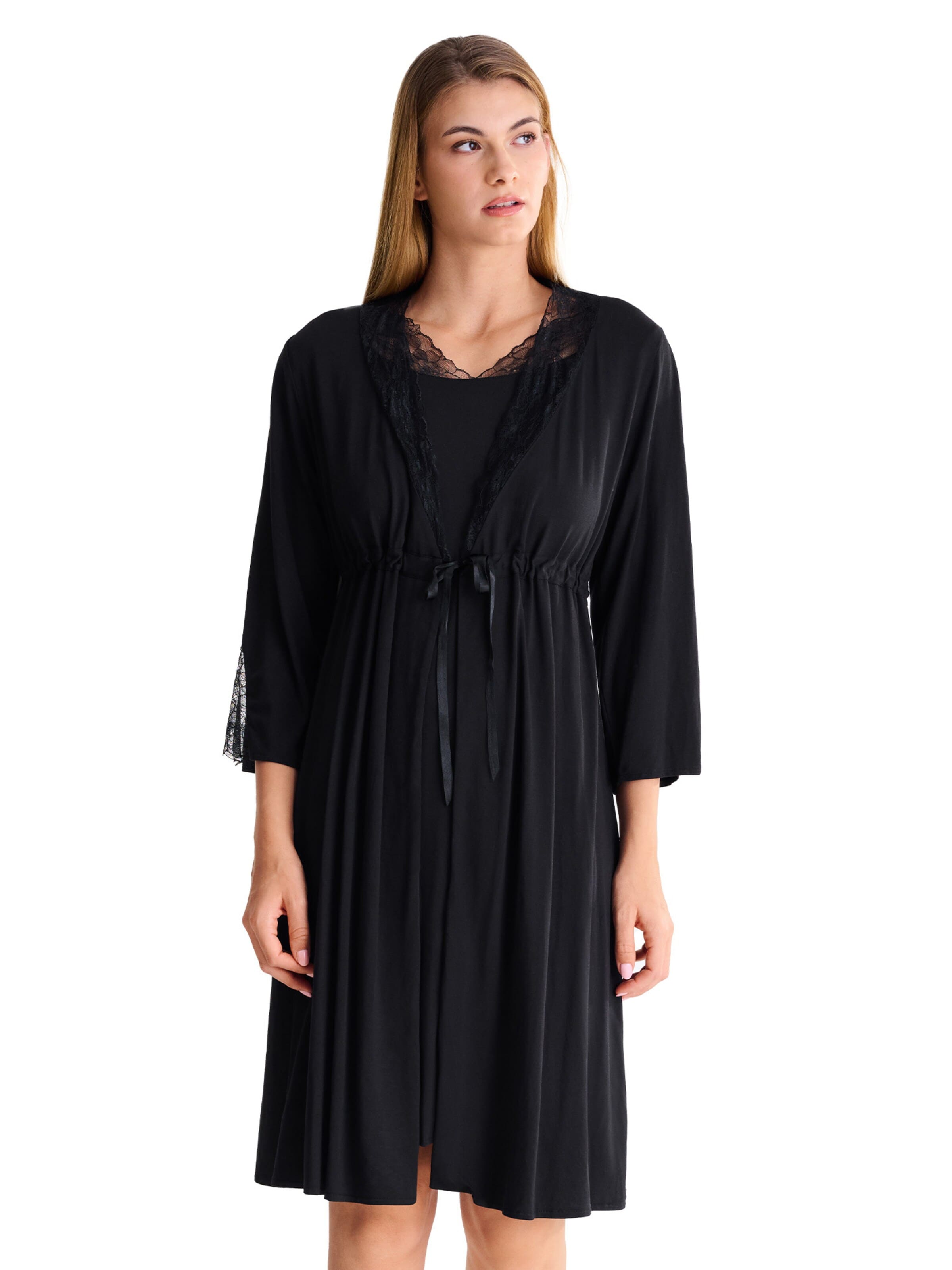Lisca Dressing Gown 'Destiny' in Black