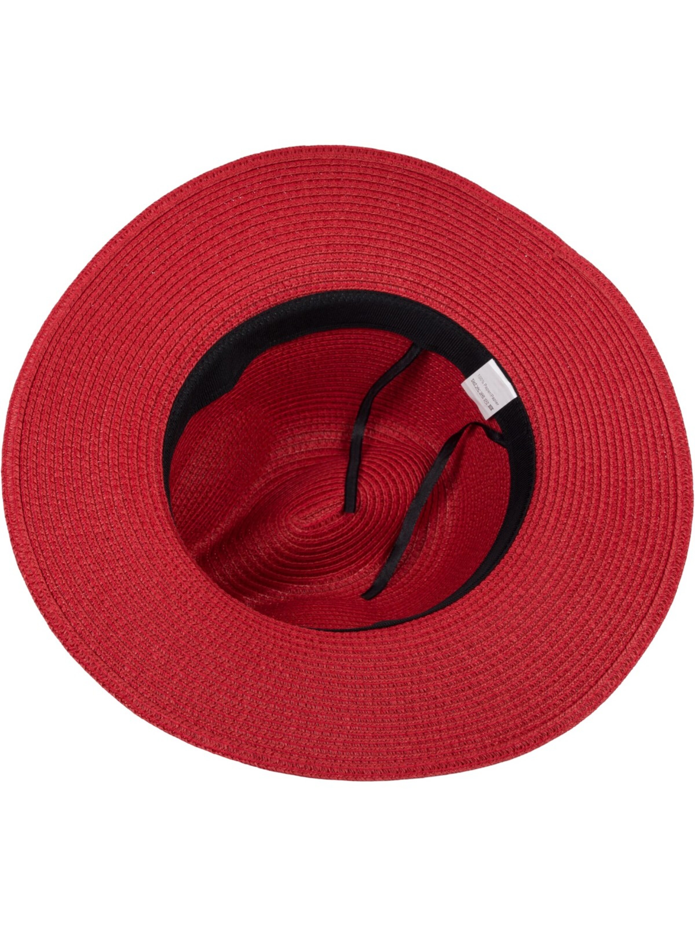 styleBREAKER Hat 'Panama Strohhut - Knautschhut' in Red