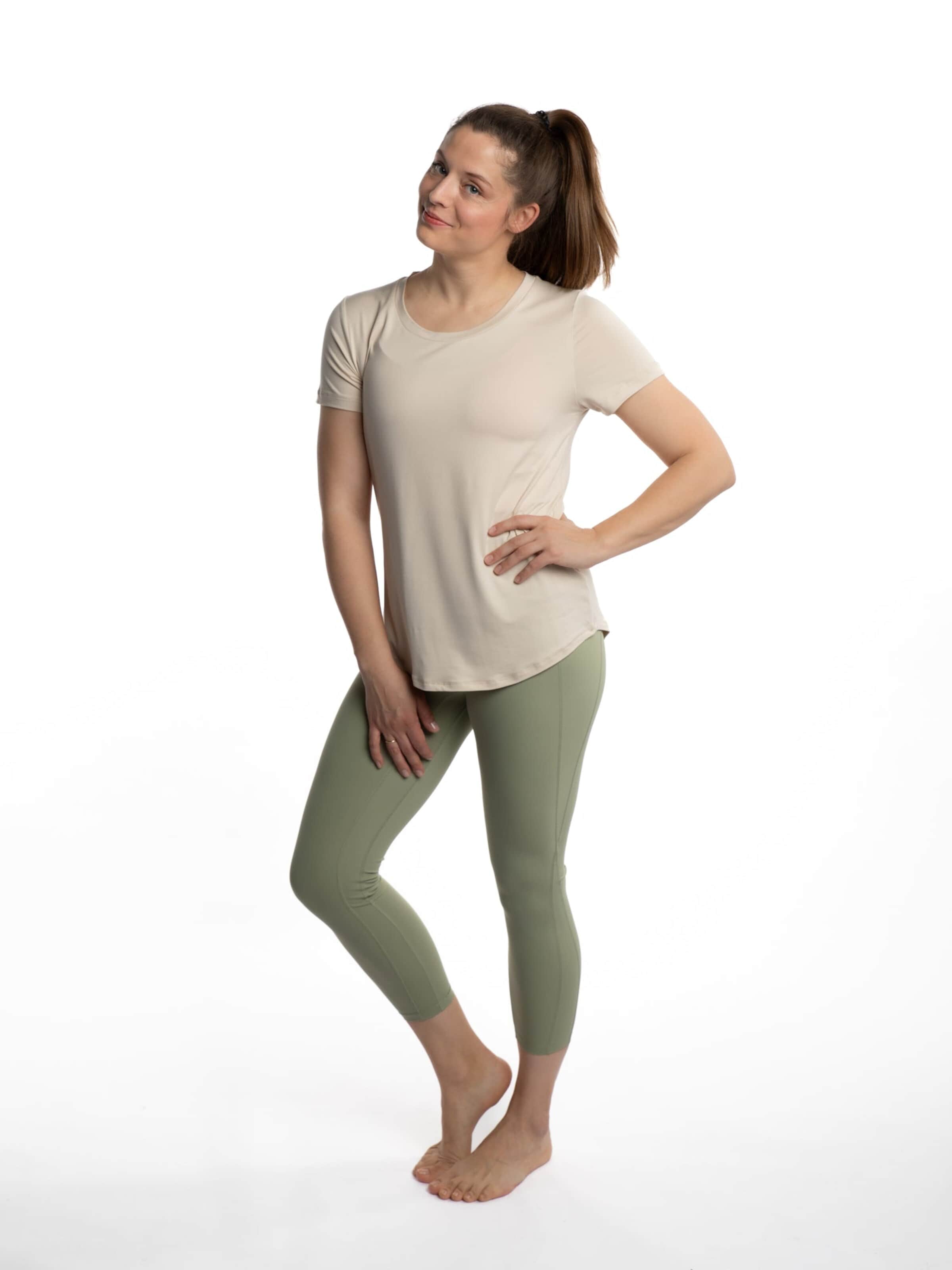 mymotus Functioneel shirt 'mymotus® , ladies fitness T-Shirt, YW22' in Beige