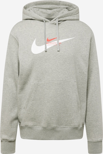 Nike Sportswear Sweat-shirt en gris chiné / orange foncé / blanc, Vue avec produit