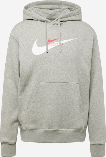 Nike Sportswear Μπλούζα φούτερ σε γκρι μελανζέ / σκούρο πορτοκαλί / λευκό, Άποψη προϊόντος