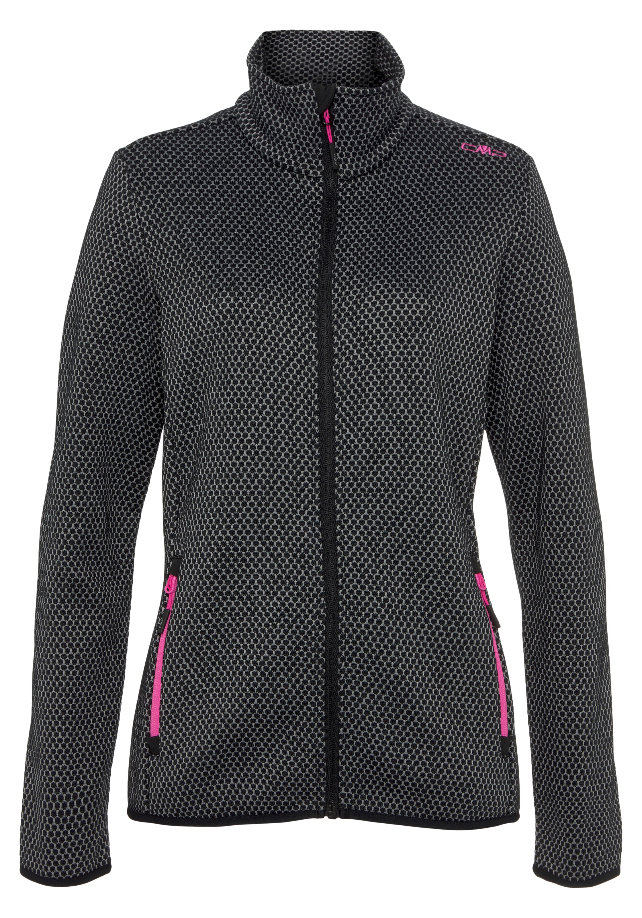 CMP Athletic Fleece Jacket in Black: front