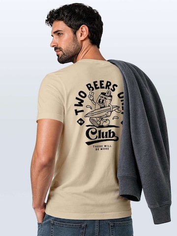 Neverless Shirt 'Two Beers only Backprint' in Beige