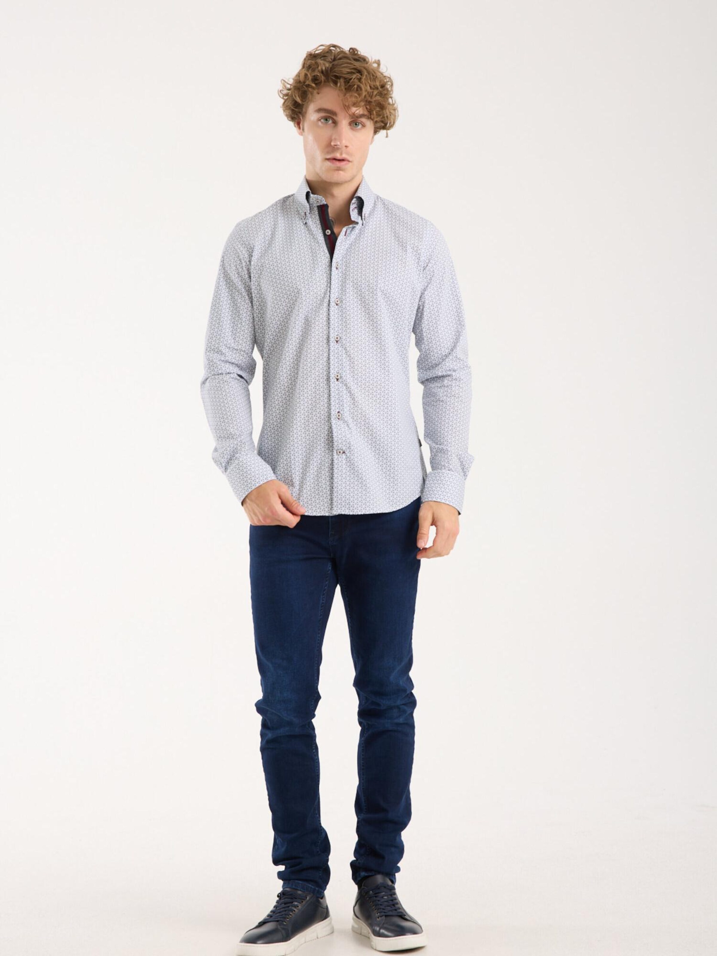 Slim fit Camicia business di 7Camicie in bianco