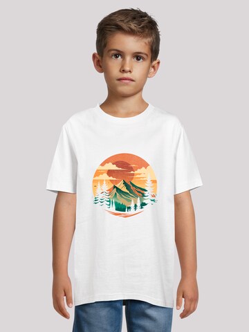 F4NT4STIC Shirt 'Sonnenuntergang Berglandschaft' in White: front