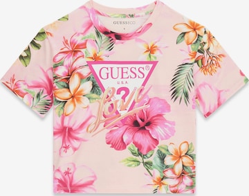 T-Shirt GUESS en rose : devant