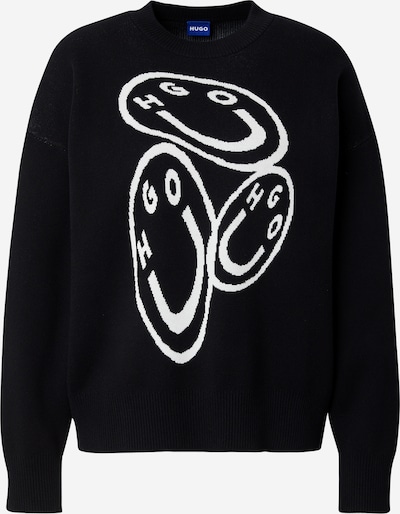 HUGO Pulover 'Seginy_B' u crna / bijela, Pregled proizvoda
