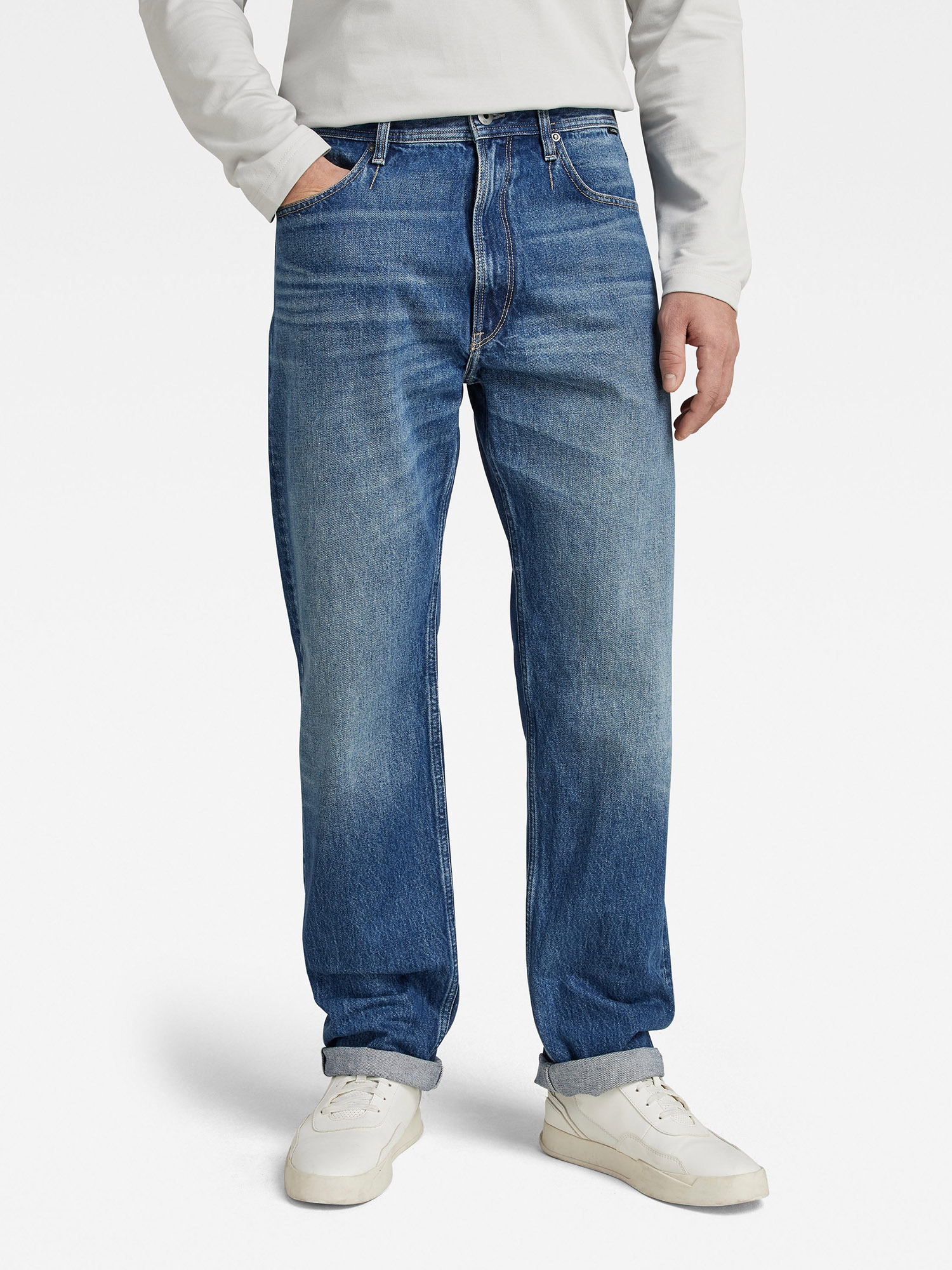 Loosefit Jean G-Star RAW en bleu : devant