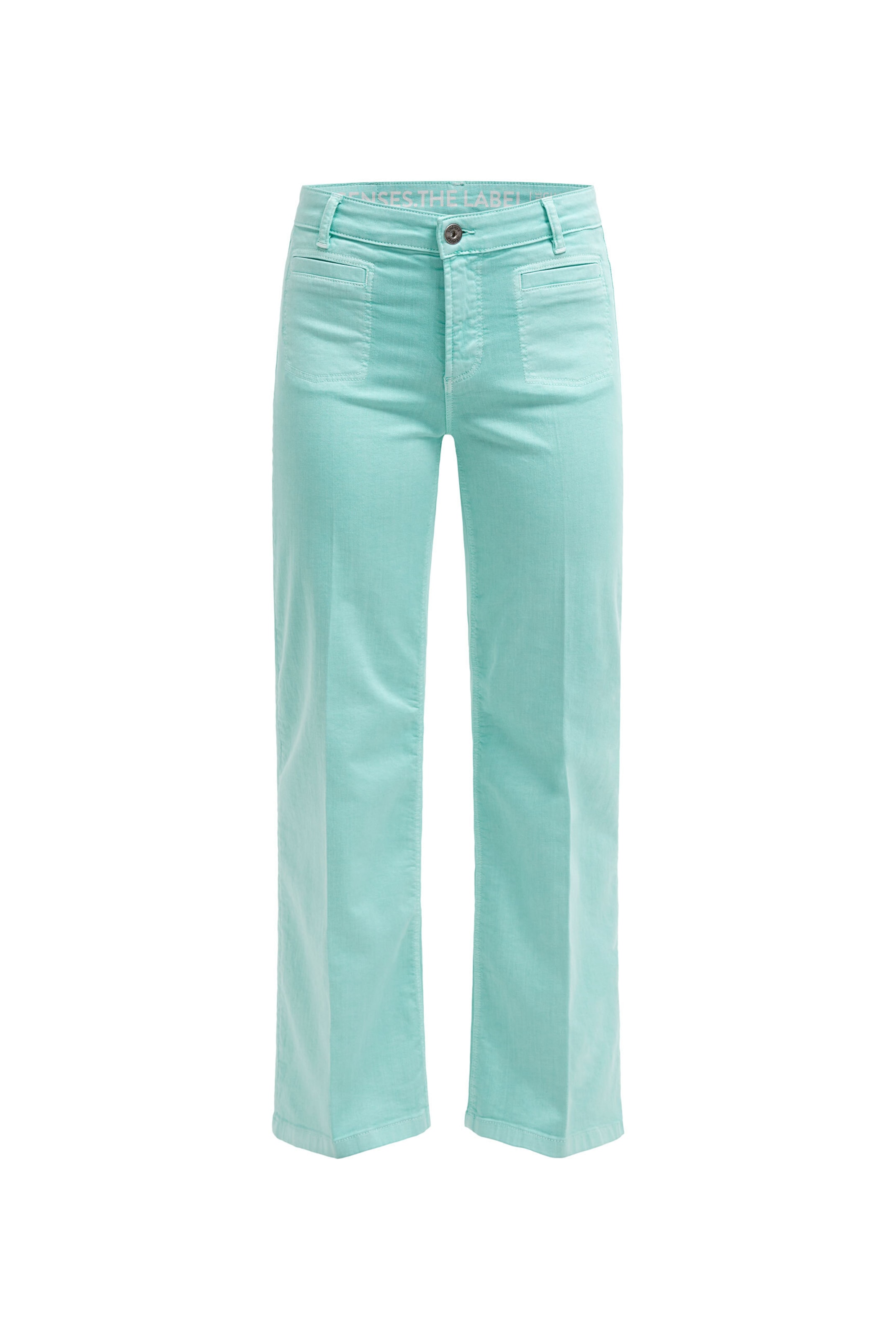 SENSES.THE LABEL Jeans GU:LIA Mid Rise Flared Leg in türkis, Produktansicht