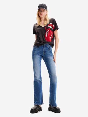 Desigual Shirt 'Rhinestone The Rolling Stones' in Black