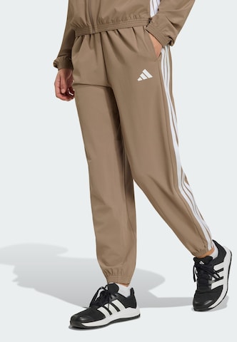 ADIDAS PERFORMANCE Tapered Workout Pants 'Essentials ' in Beige: front