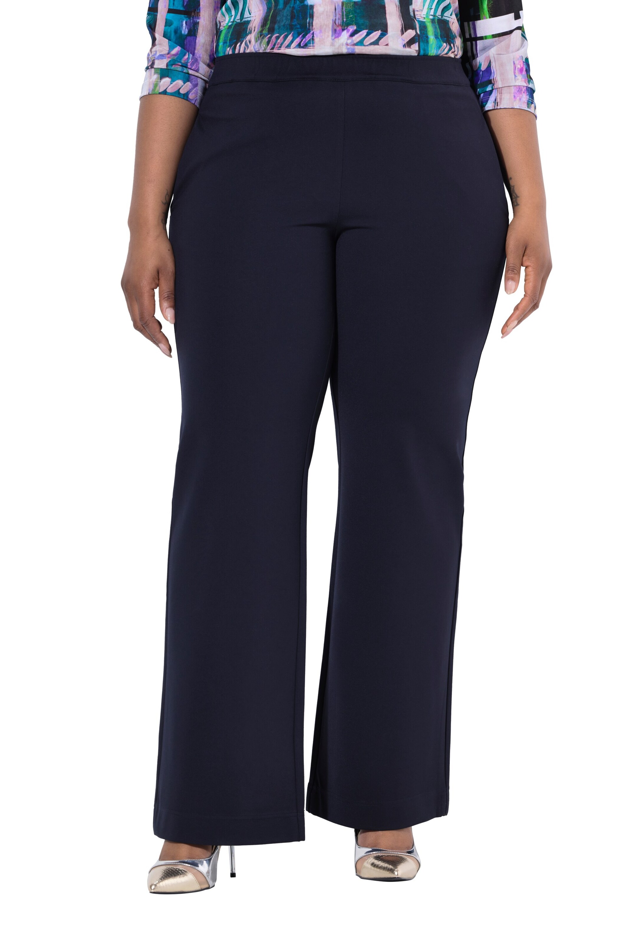Ulla Popken Wide leg Trousers in Blue: front