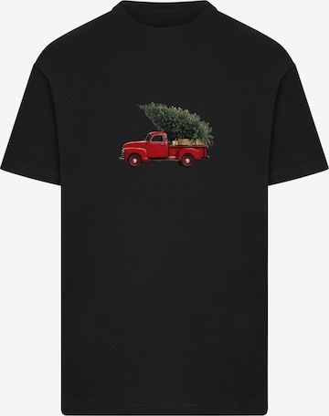 Mister Tee Shirt 'Christmas Tree Pickup' in Zwart: voorkant