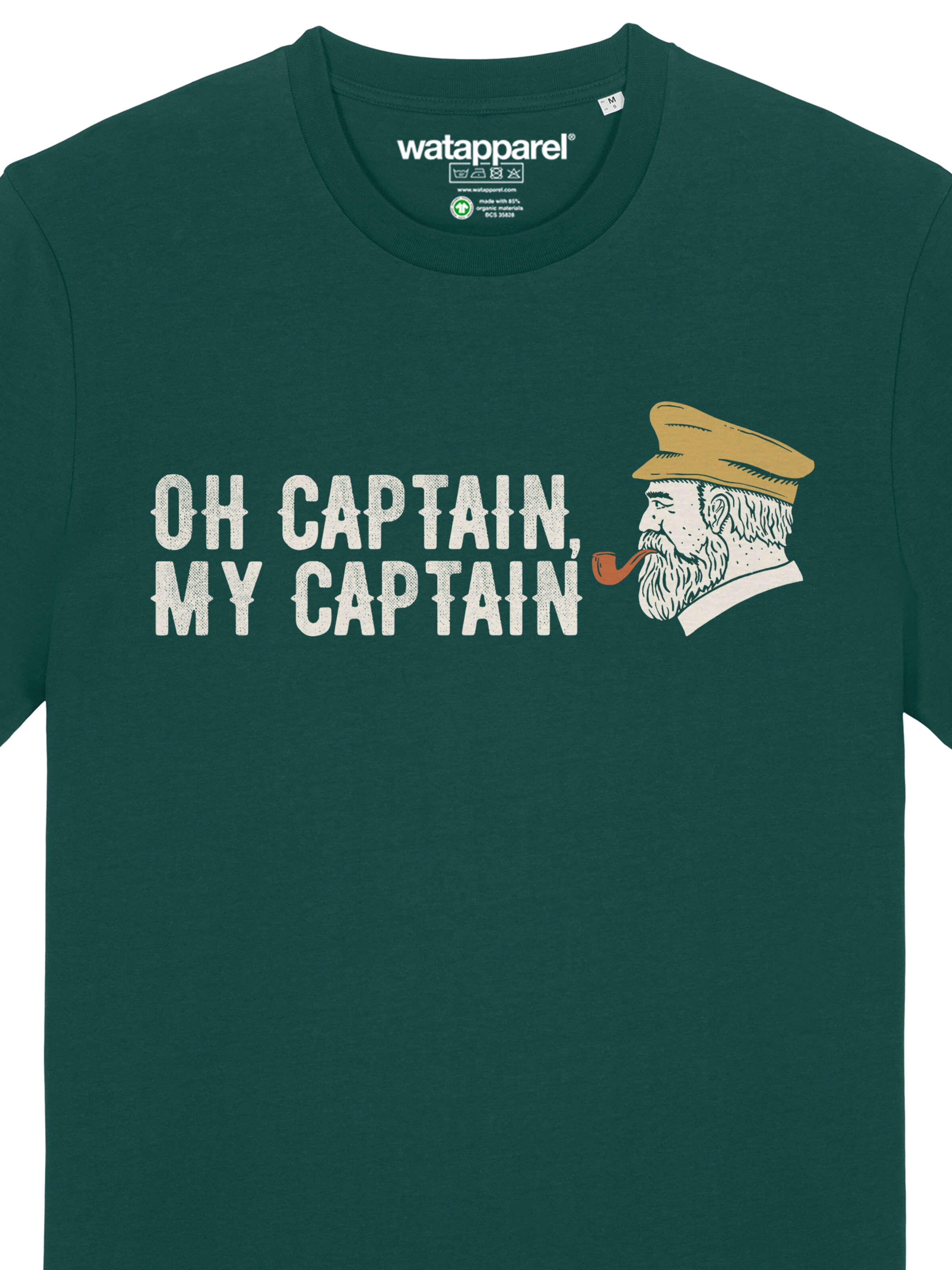 Watapparel Shirt 'Oh Captain My Captain' in Groen