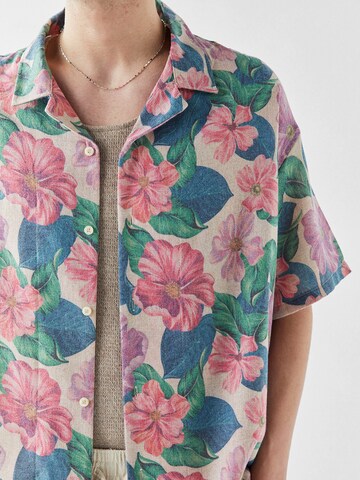 VAMOS CLO Comfort fit Button Up Shirt 'Lincoln' in Purple