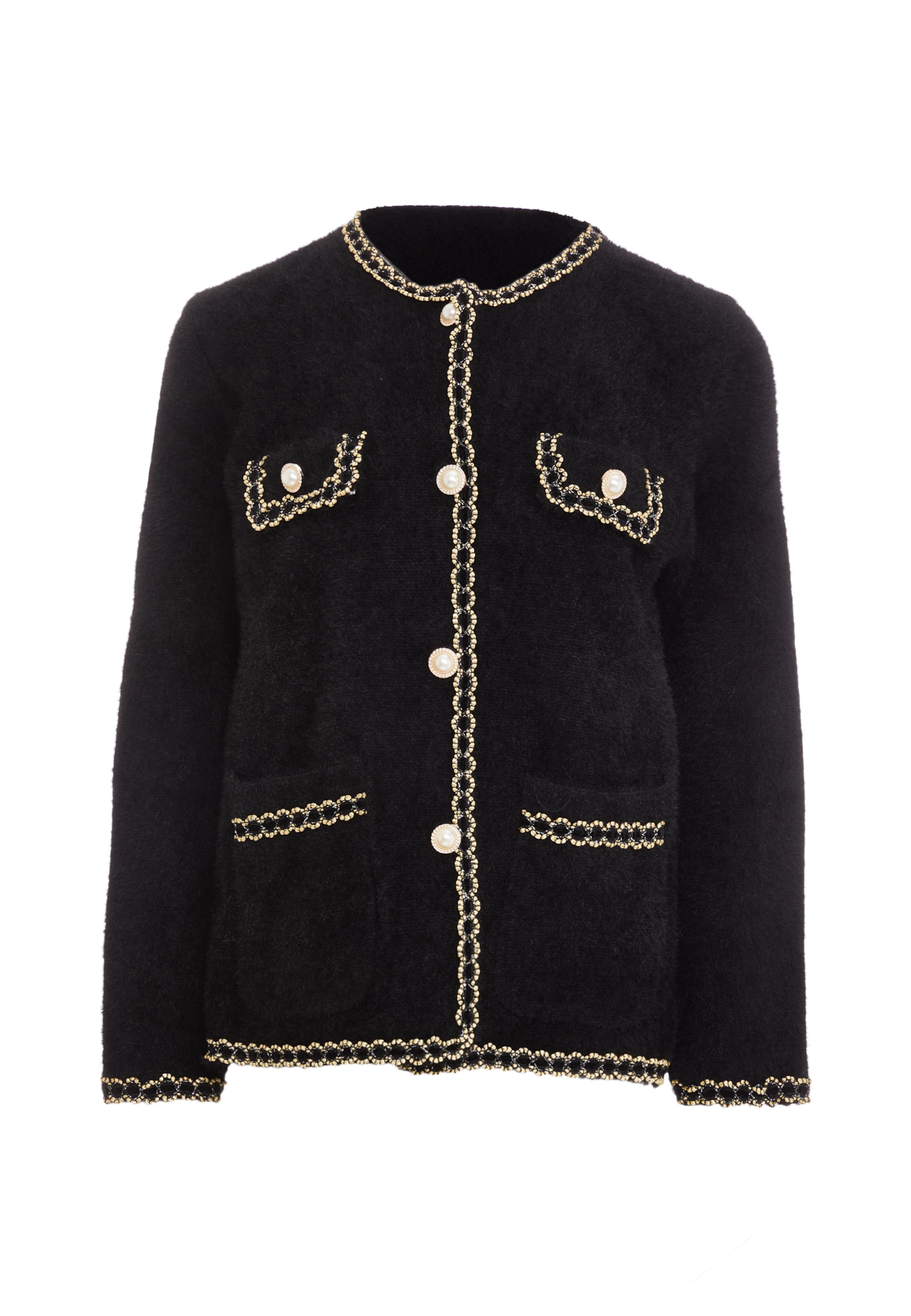 CARNEA Knit cardigan in Black: front