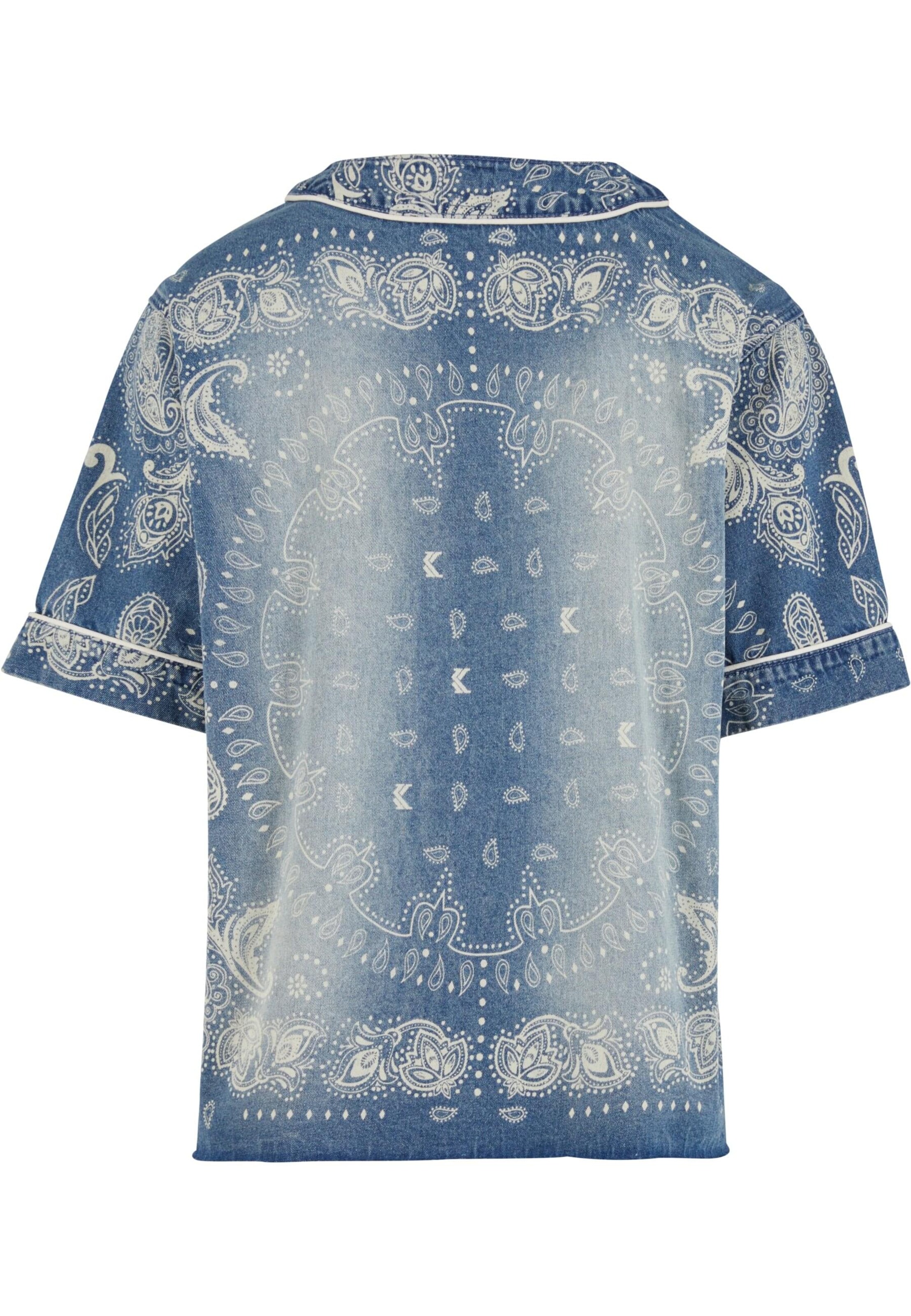 Karl Kani Comfort fit Button Up Shirt in Blue