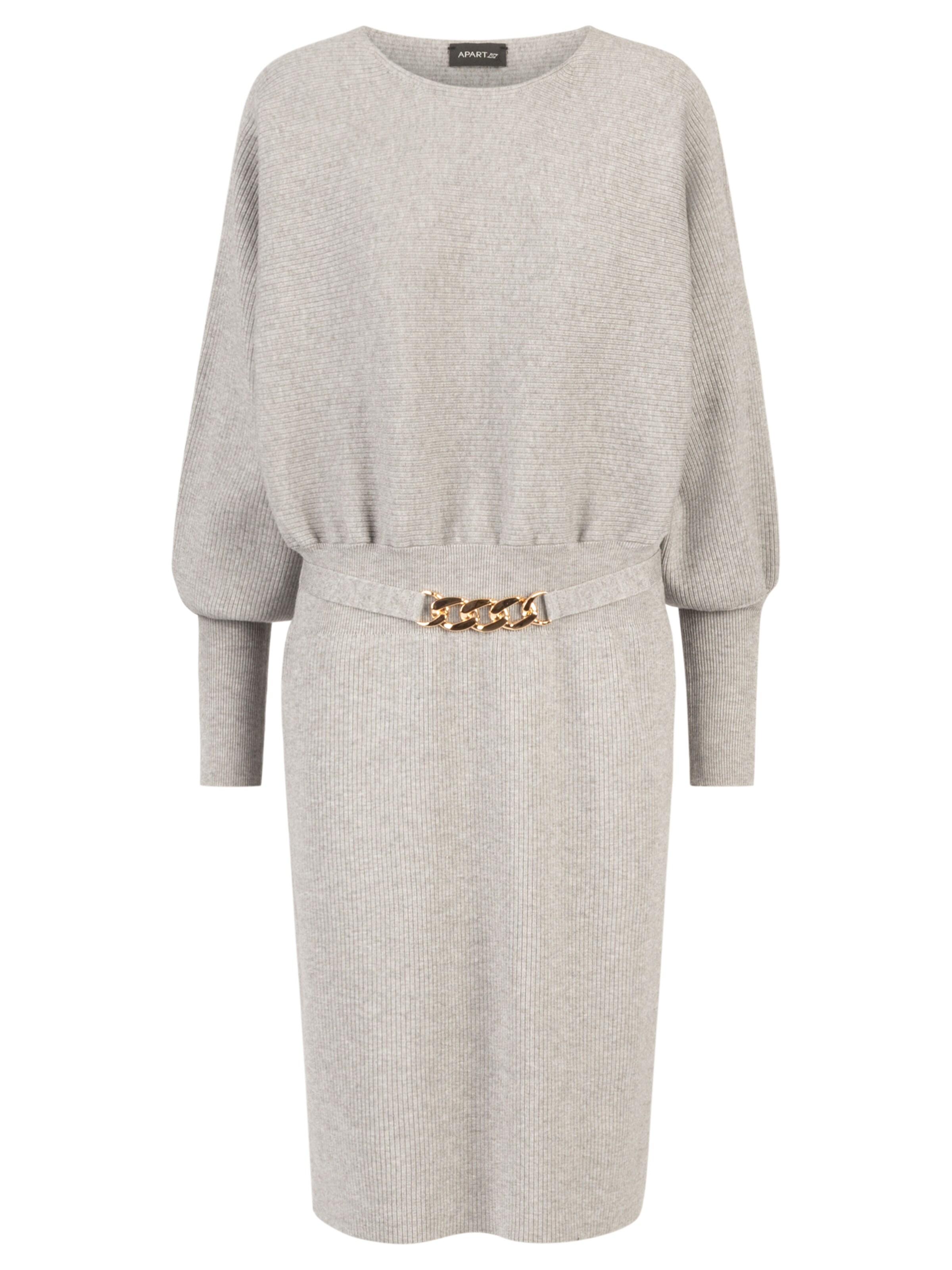 APART Knitted dress in Grey: front