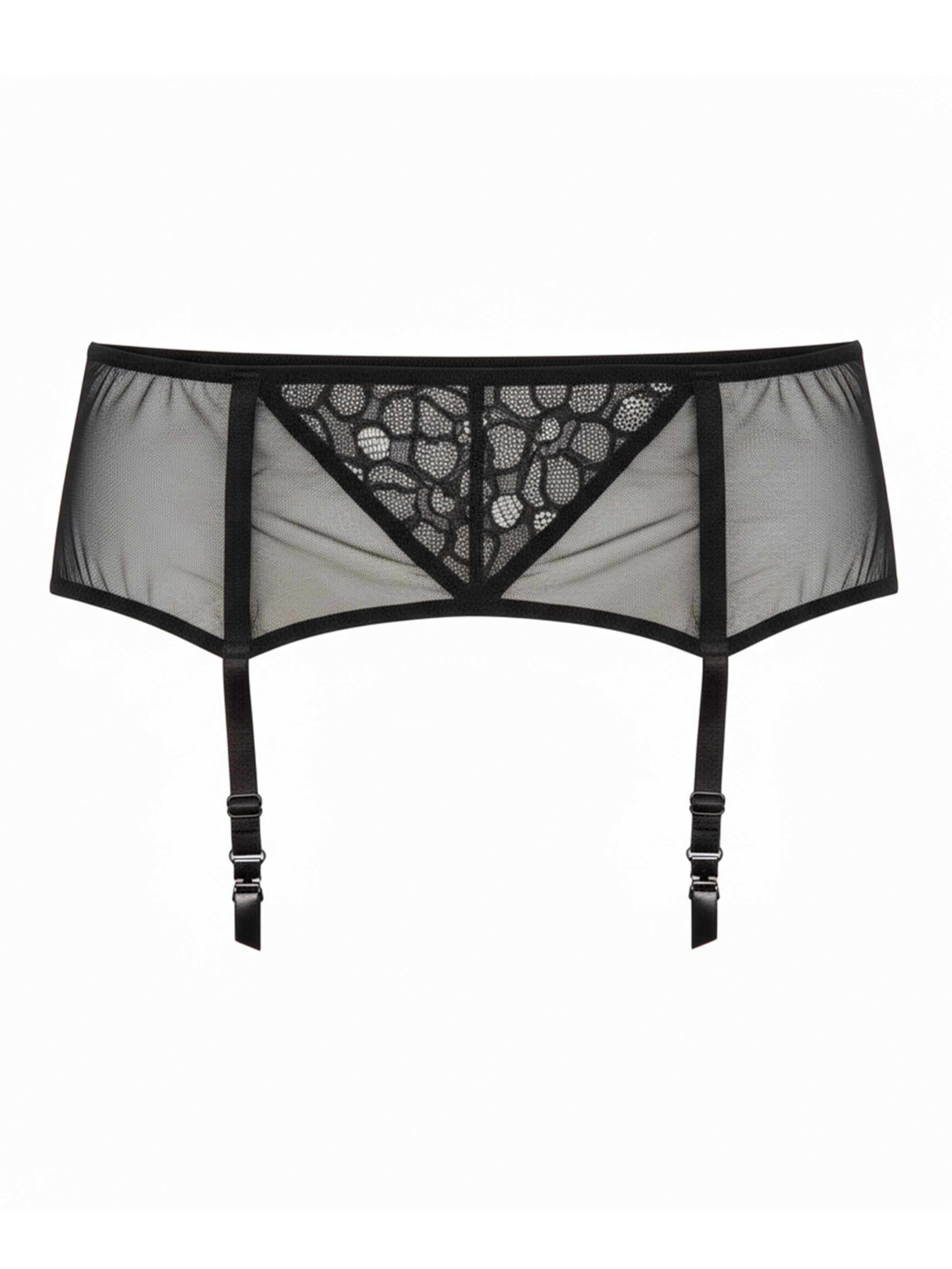 Biggi Big Jarretels 'Flirt Garter Belt' in Zwart: voorkant