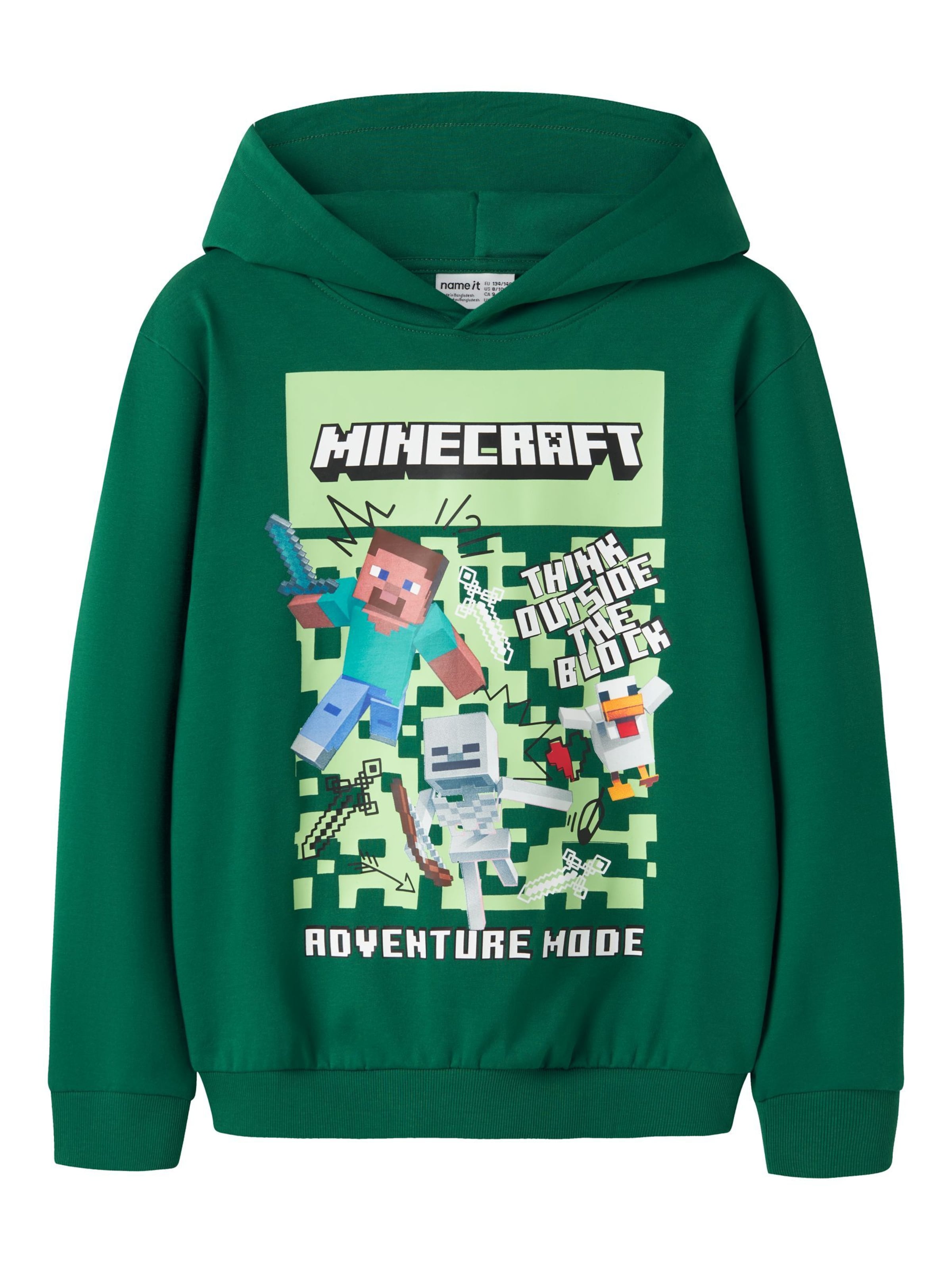 NAME IT Sweatshirt 'Minecraft' in Green: front