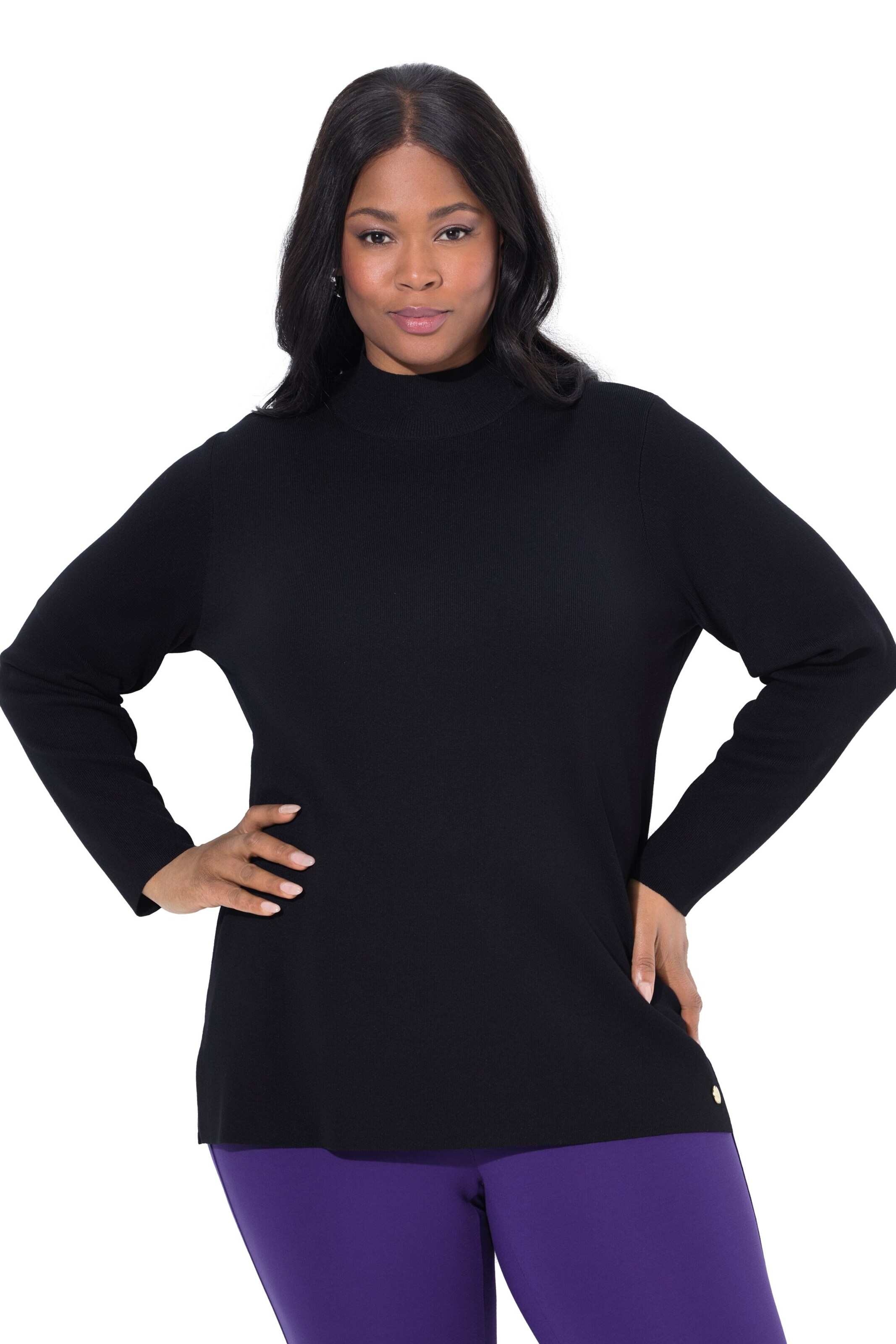 Ulla Popken Pullover in Schwarz: Vorderseite