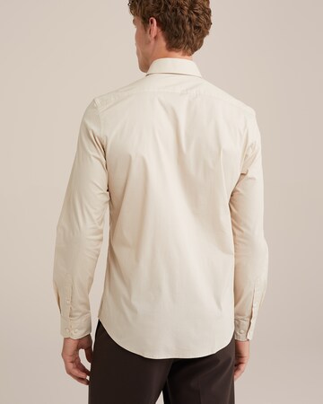 WE Fashion Slim Fit Skjorte i beige