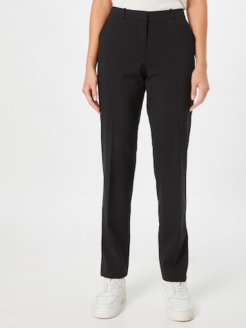 BOSS Black Trousers with creases 'Tamea' in Black: front