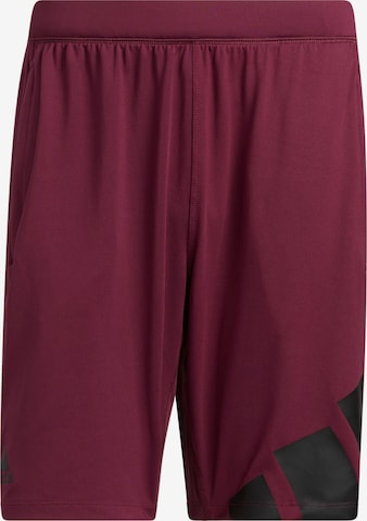 ADIDAS PERFORMANCE Regular Workout Pants in Red: front