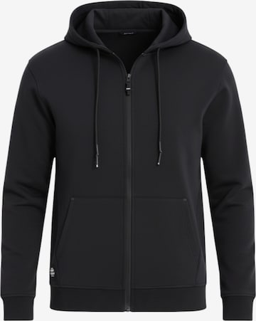 Ombre Sweatvest 'OM-SSZP-0213' in Zwart: voorkant