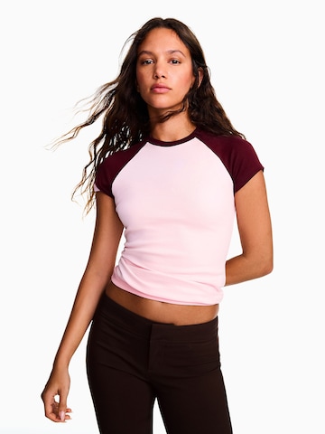 Bershka T-shirt i rosa: framsida