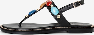 CAFè NOIR Flip Flops in Schwarz: Vorderseite