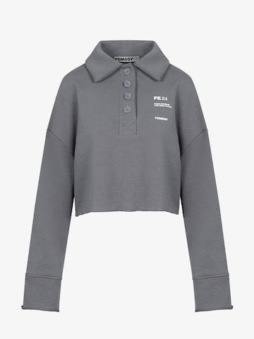 FEMSSY Sweatshirt 'COLLAR SWEATSHIRT GREY' i grå: forside