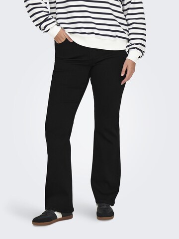 ONLY Carmakoma Flared Jeans in Black: front